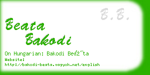 beata bakodi business card